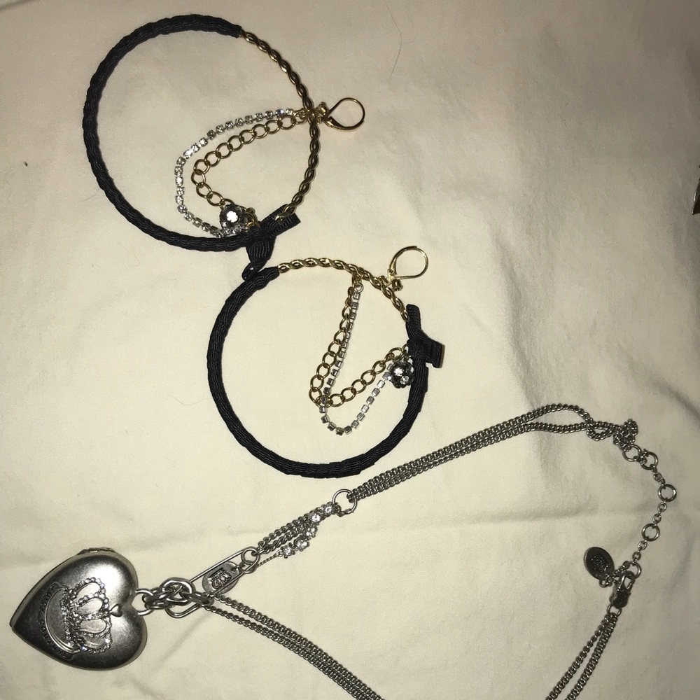 Juicy Couture earrings and necklace